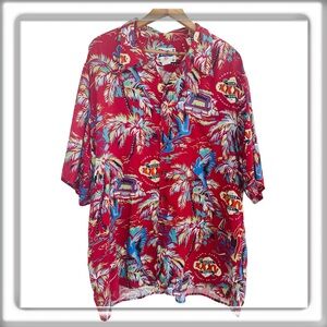 Vintage Reyn Spooner Button Up Short Sleeve Floral Shirt Super Bowl XXL Size XXL